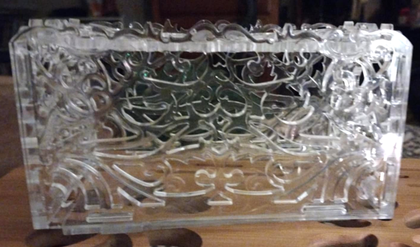 Resin Rectangle Tissue Box Cover with Heart Cut-Outs