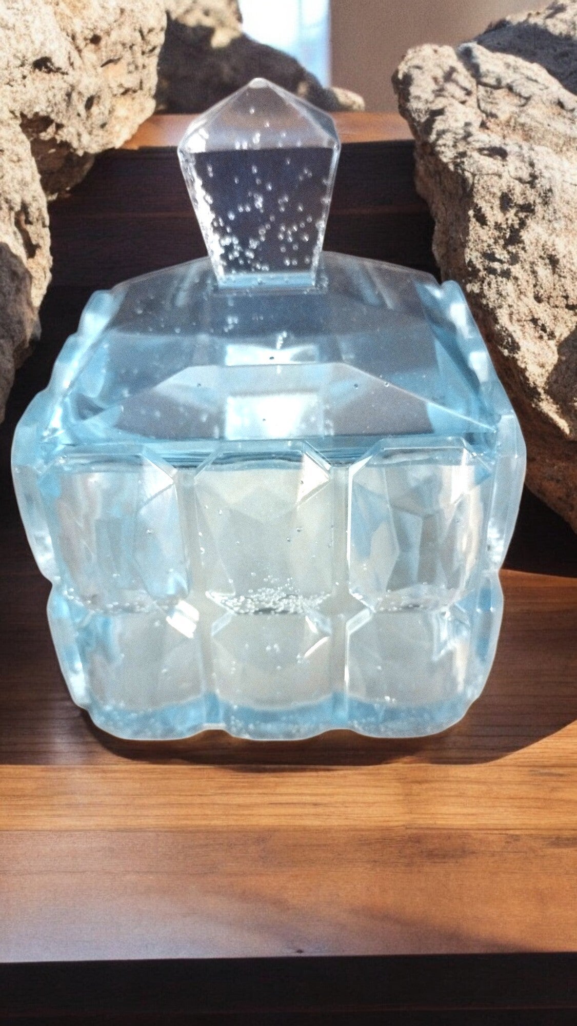 Square Gem Trinket Box 2.3"W X 3.5"H