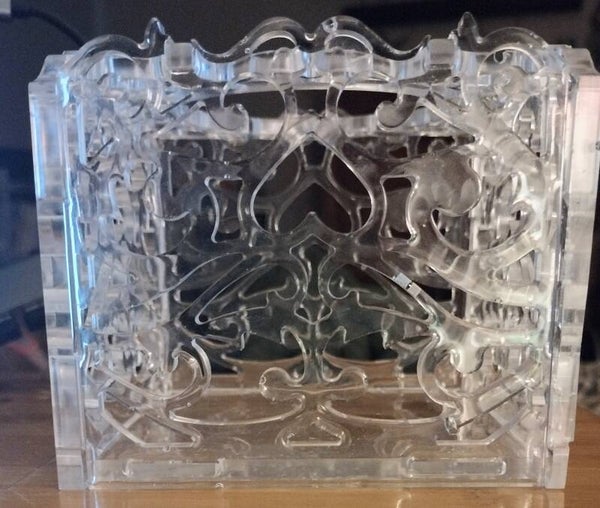 Resin Square Tissue Box Cover with Heart Cut-Outs