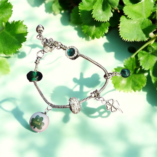 Sterling Silver St. Patrick’s Day Charm Bracelet – A Lucky Celebration