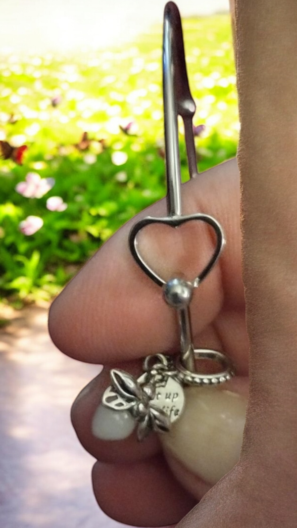 Stainless Steel Bracelet with Sterling Silver Charms – "You Light Up My Life" & Firefly