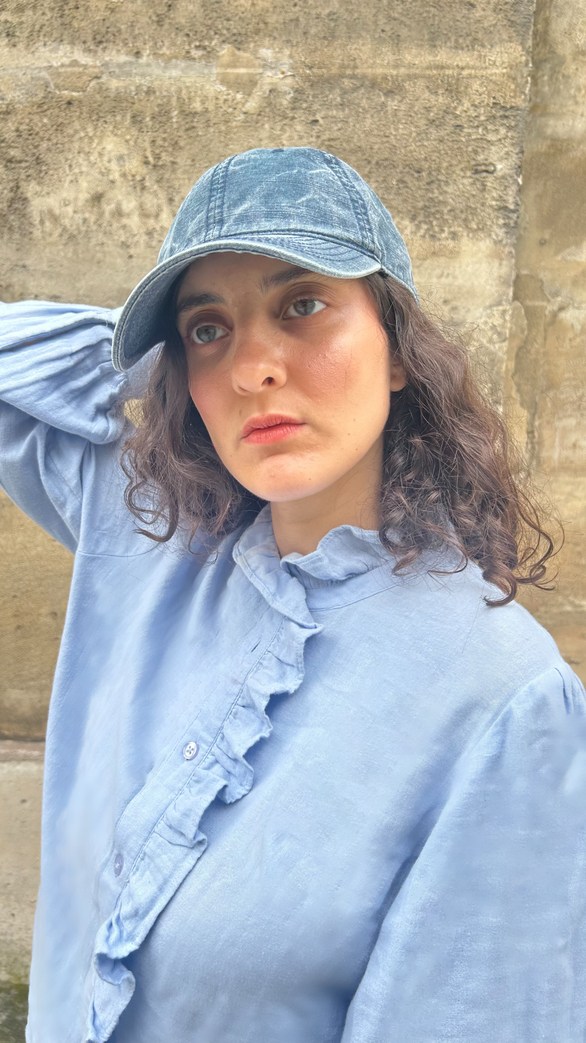 Maya Blue High-Neck Shirt