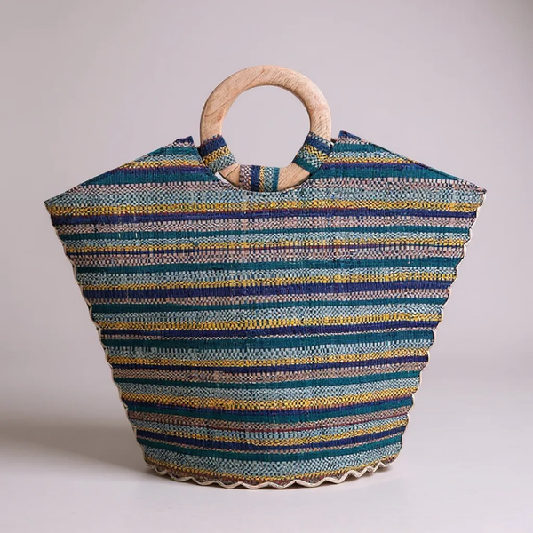 Nina Basket Bag - Artisanal Piece in Natural Fibers