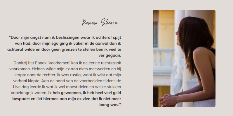 Review Shanon: "Ik heb gewonnen, ik heb veel geld bespaart en liet hiermee aan mijn ex zien dat ik niet meer bang was."