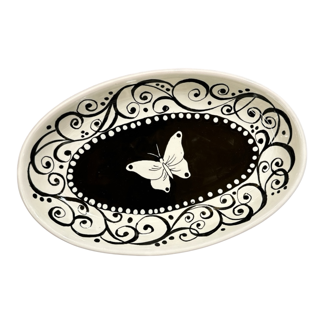 Vassoio Ovale L. 26 cm – Collezione L&L 1 – Black and White