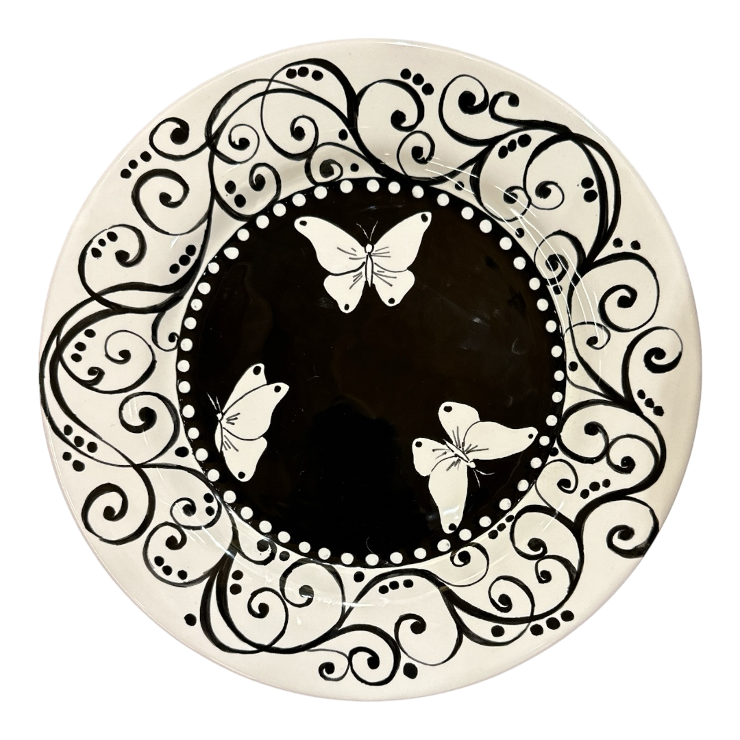 Piatto Piano D.29 cm – Collezione L&L 1 – Black and White