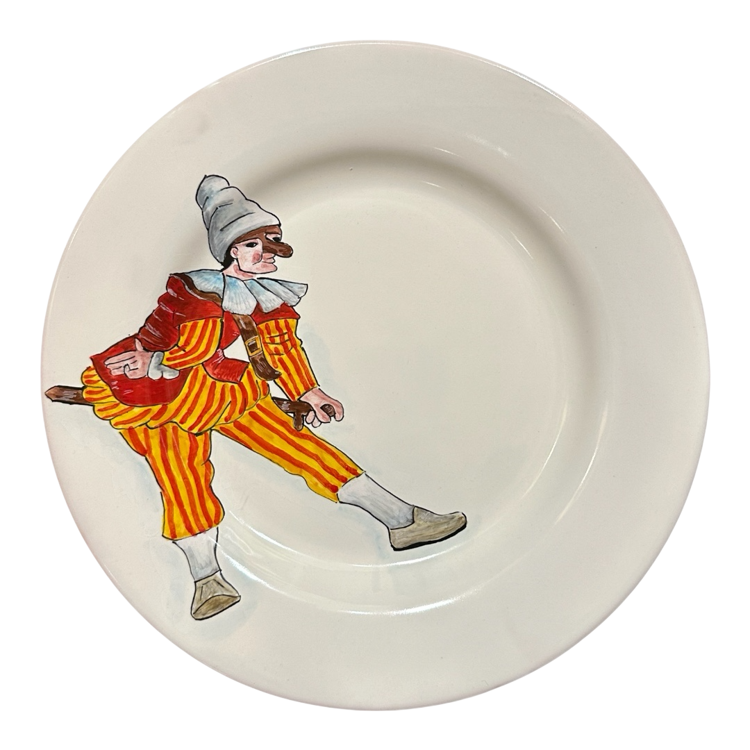 Piatto Piano Diametro 28 cm “Giangurgolo” – Commedia Dell’Arte
