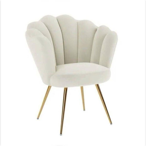 Silla moderna de terciopelo beige