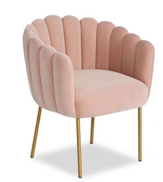 Silla moderna de terciopelo rosa