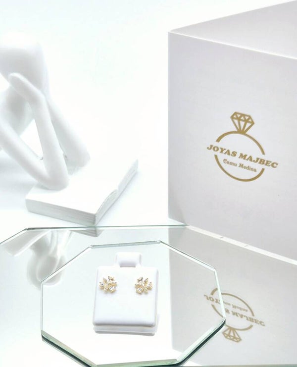 Pendiente  Flor con  Circonita