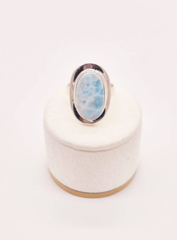 Anillo de larimar de plata