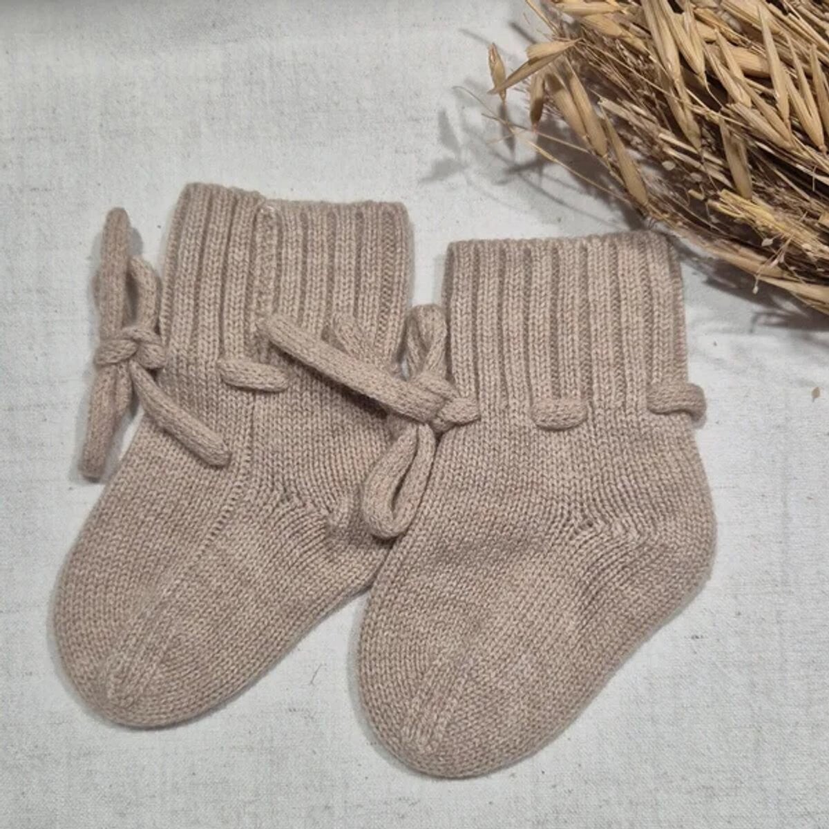 Merinowollen Slofjes Taupe