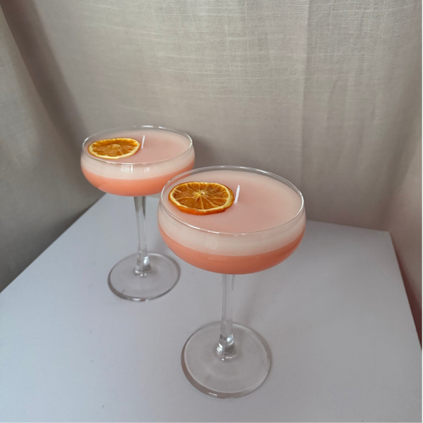 Kerze „pornstar Martini“ handgegossen aus sojawachs