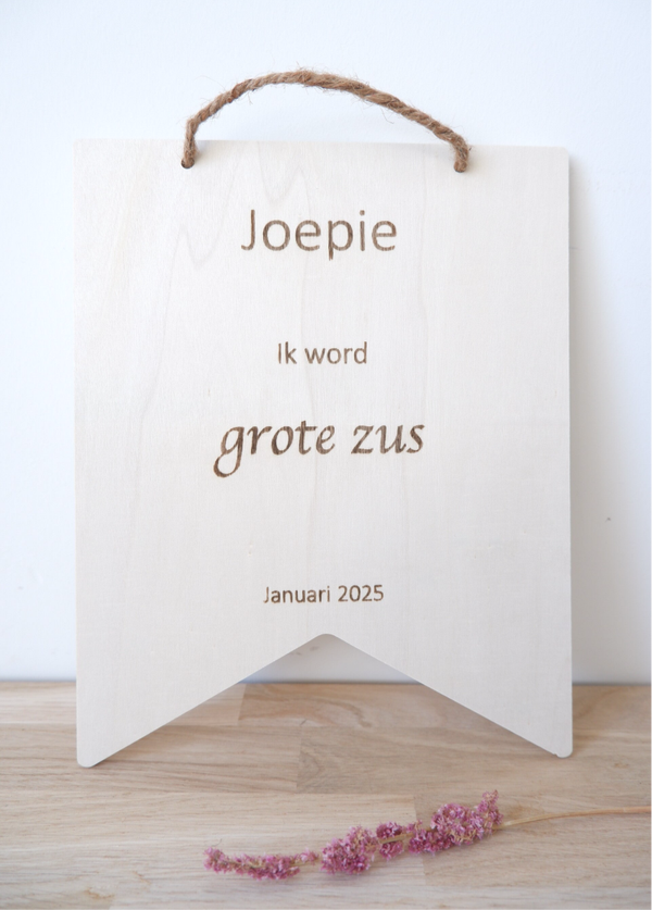 Vlaggetje ik word grote broer/zus