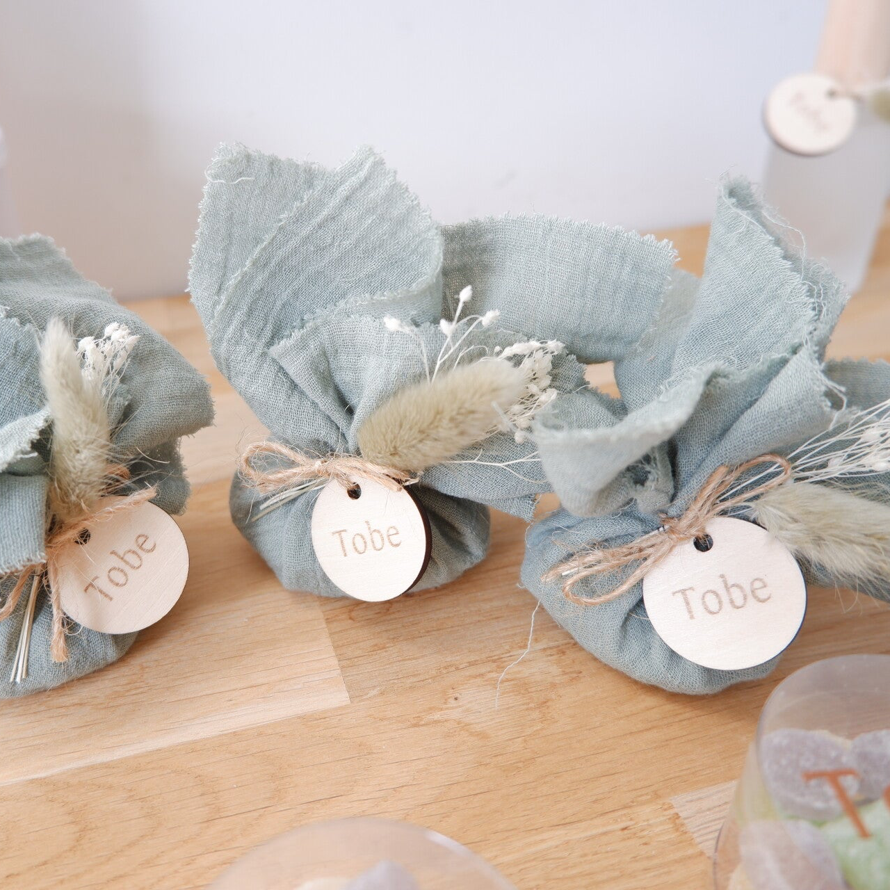 Houten label rond