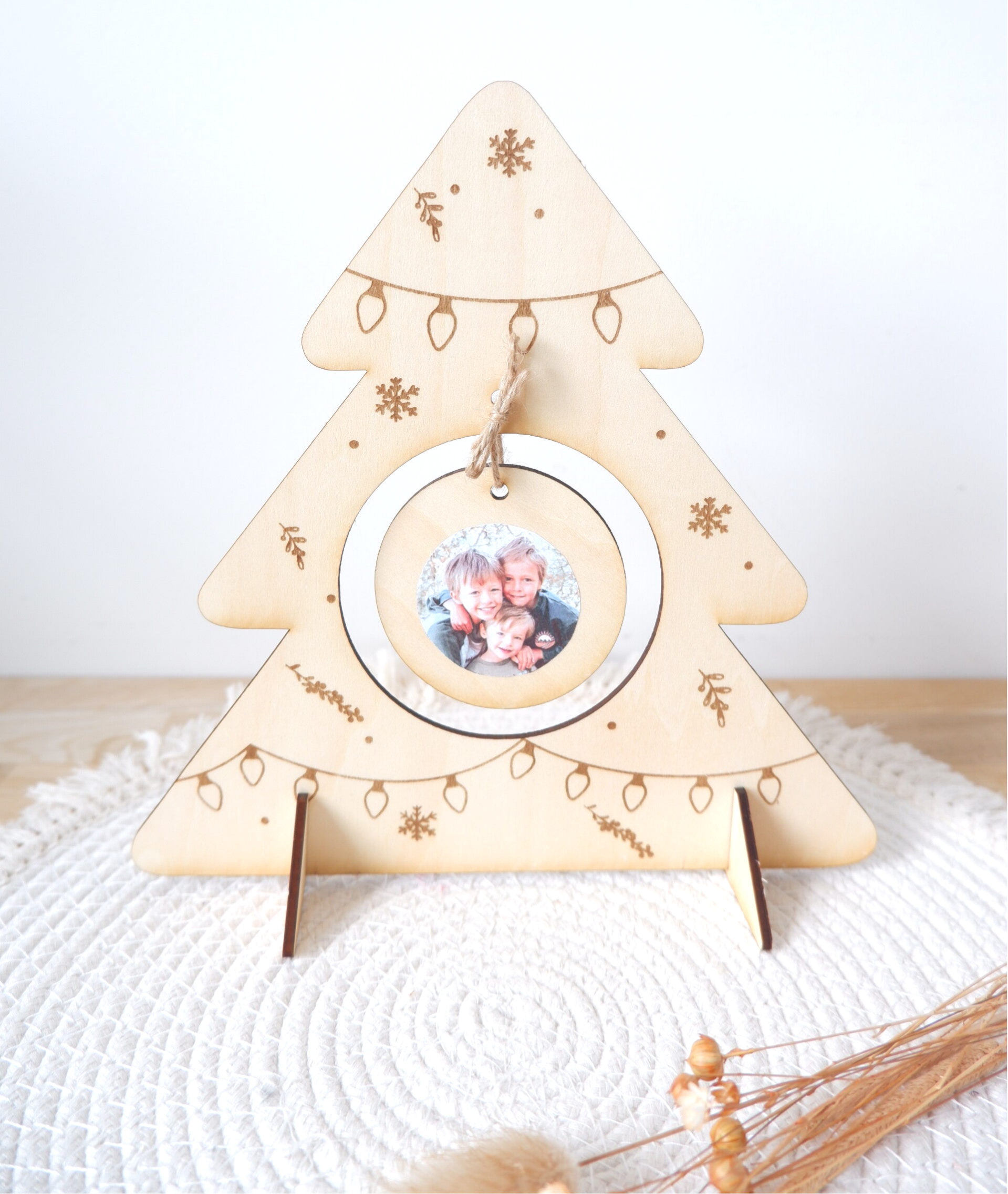 Kerstboom hout met foto