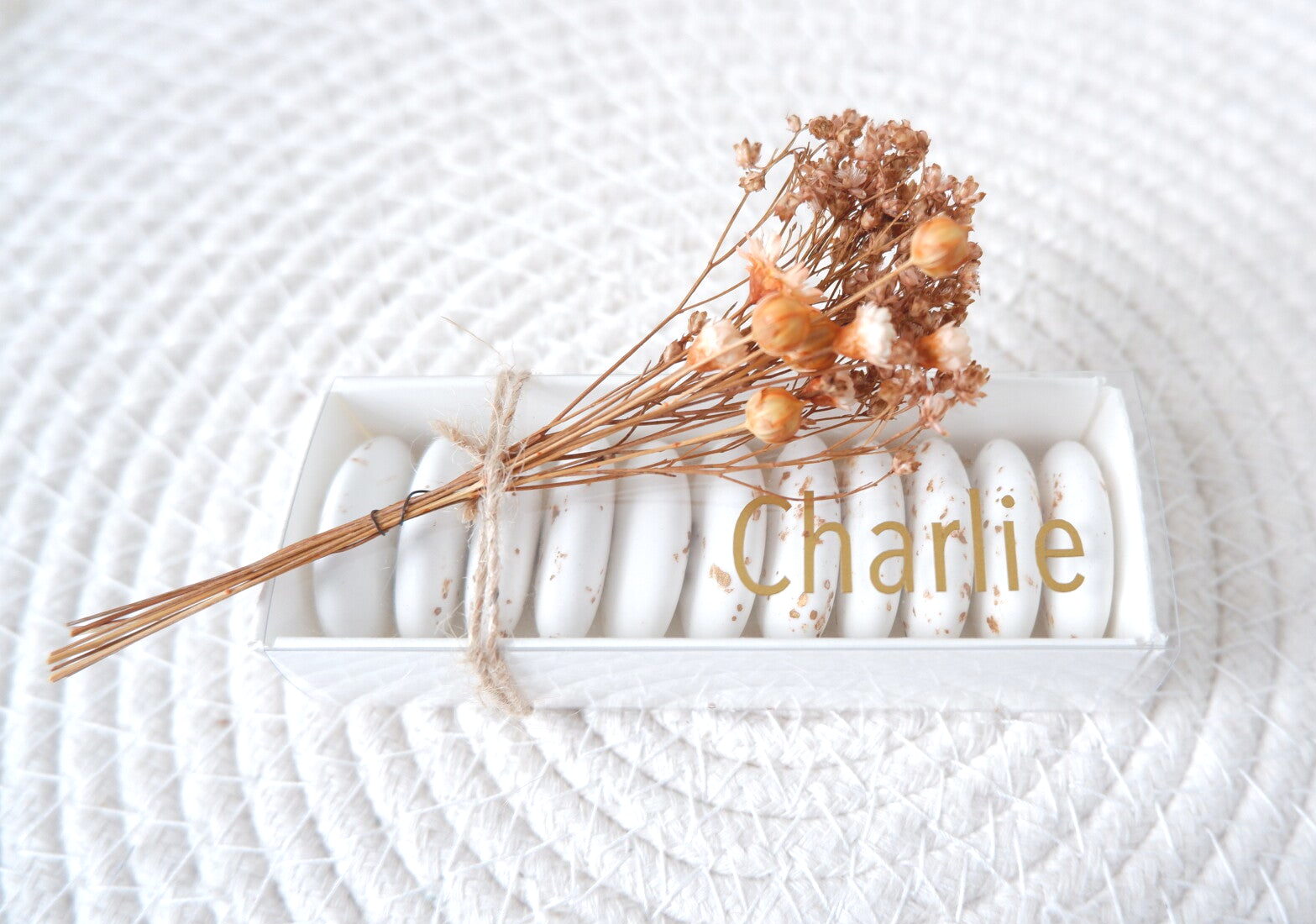 Mini boeketje beige/wit