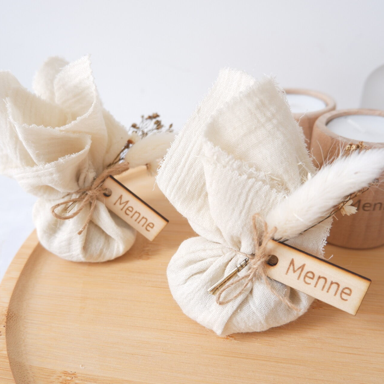 Houten label rechthoek