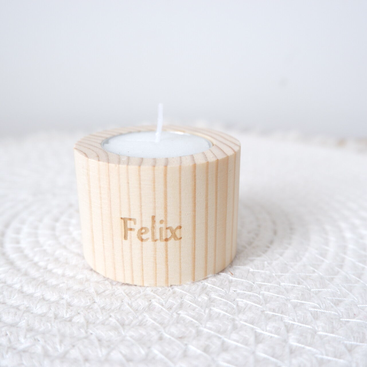 Houten theelichthouder