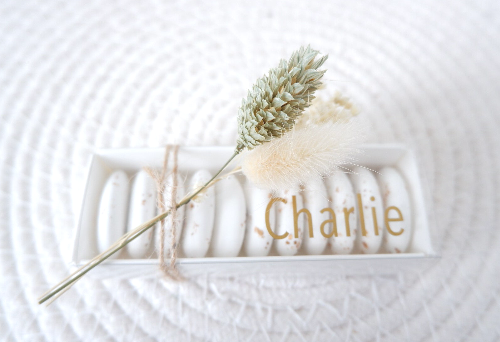 Mini boeketje groen/cream