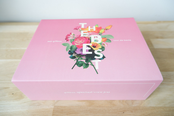 Giftbox geurkaars en huisparfum 'The best - de liefste meter'