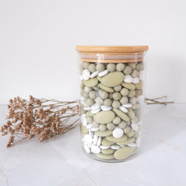 Uitdeelpot met houten deksel