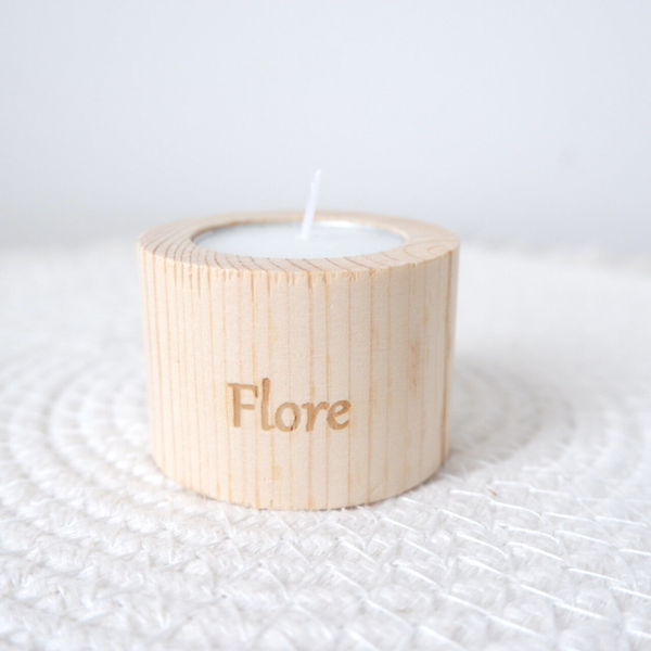 Houten theelichthouder