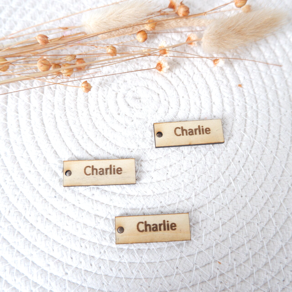 Houten label rechthoek (per stuk)