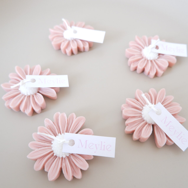 Doopsuikerbedankjes, bloemenkaars