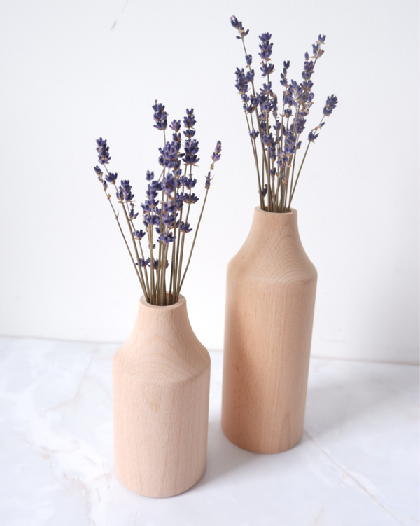 Set van 2 houten vazen