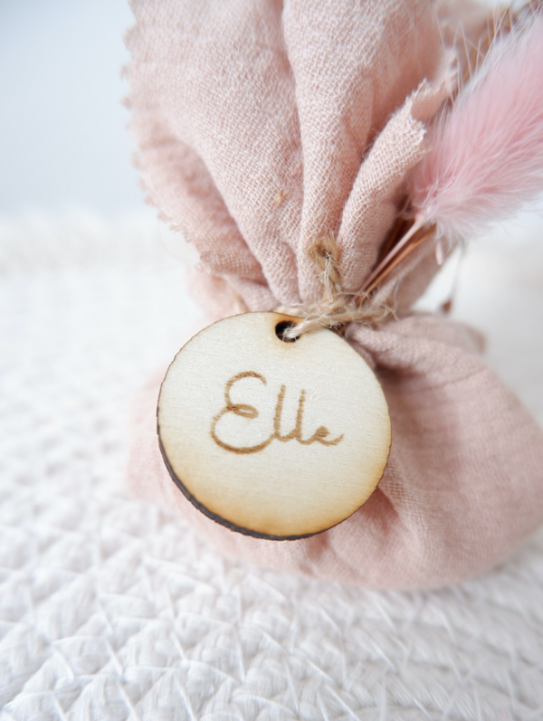 Houten label rond (per stuk)