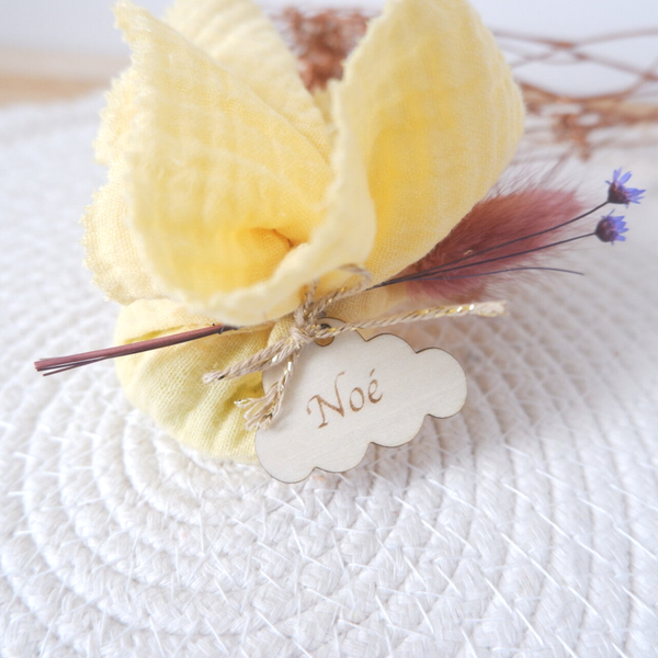 Houten label wolk