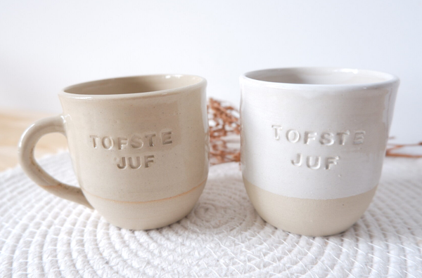Mok keramiek 'tofste juf'