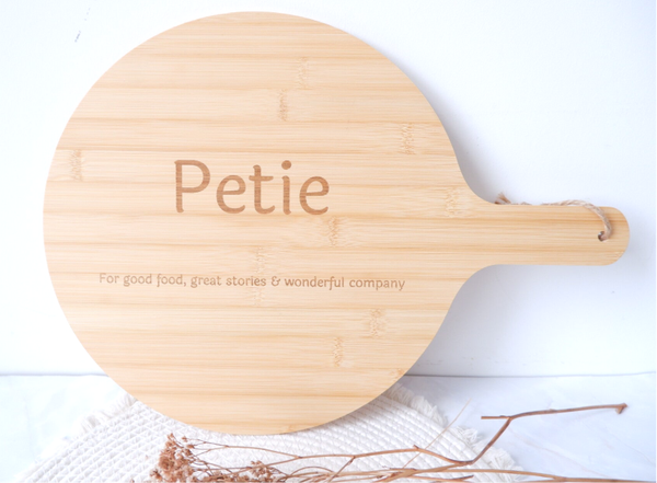 Snijplank rond gegraveerd