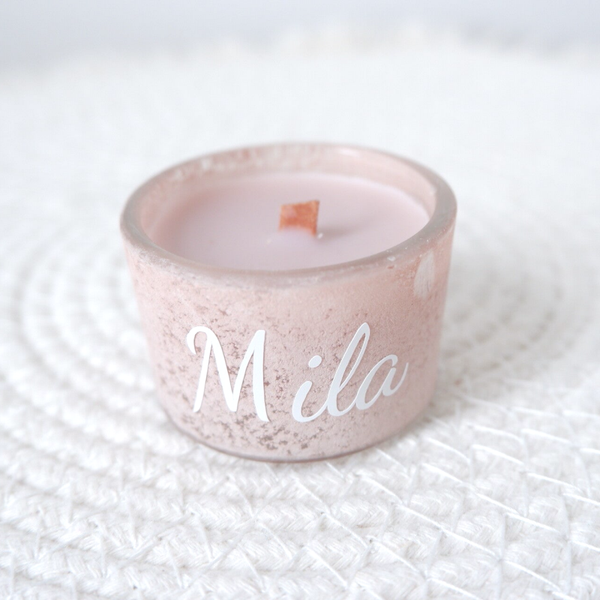Mini stone geurkaars roze