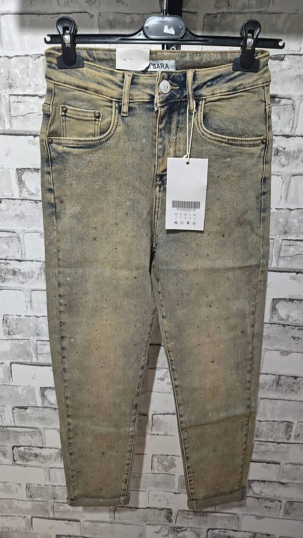 Spodnie vintage z cyrkoniami MSARA