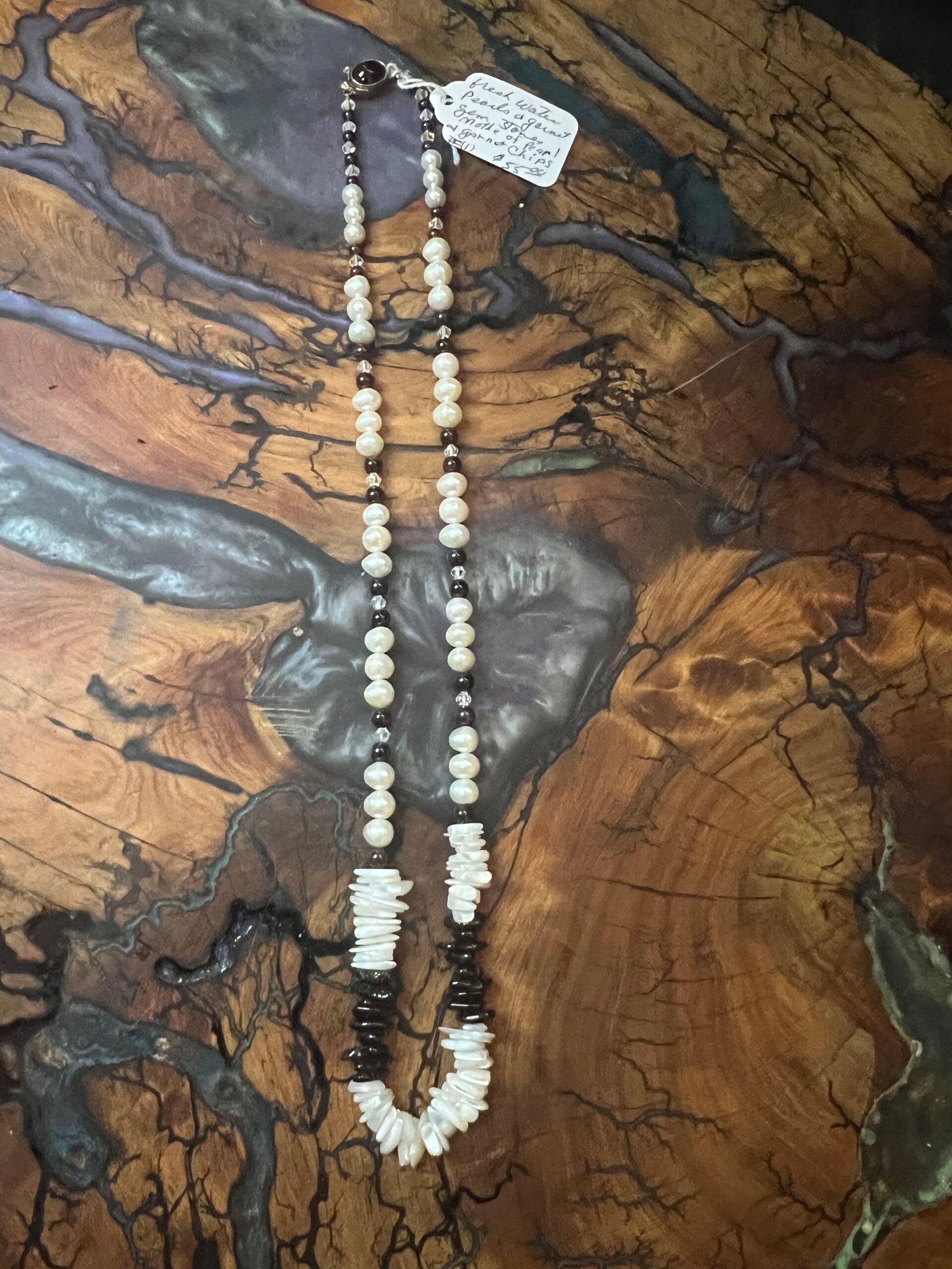 fresh water pearls & garnet