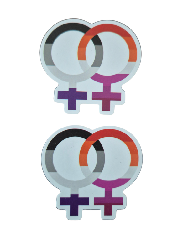 Sticker Aseksueel-Lesbisch