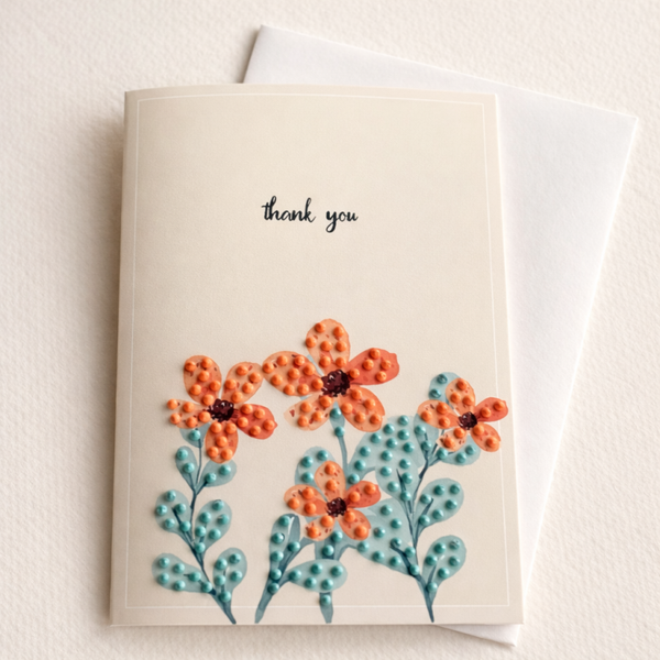 Bloemen van Dankbaarheid – Handgemaakte Wenskaart