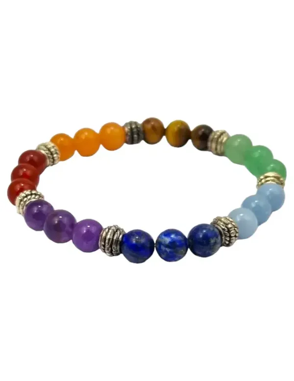 Bracelet 7 chakras avec séparateurs perles