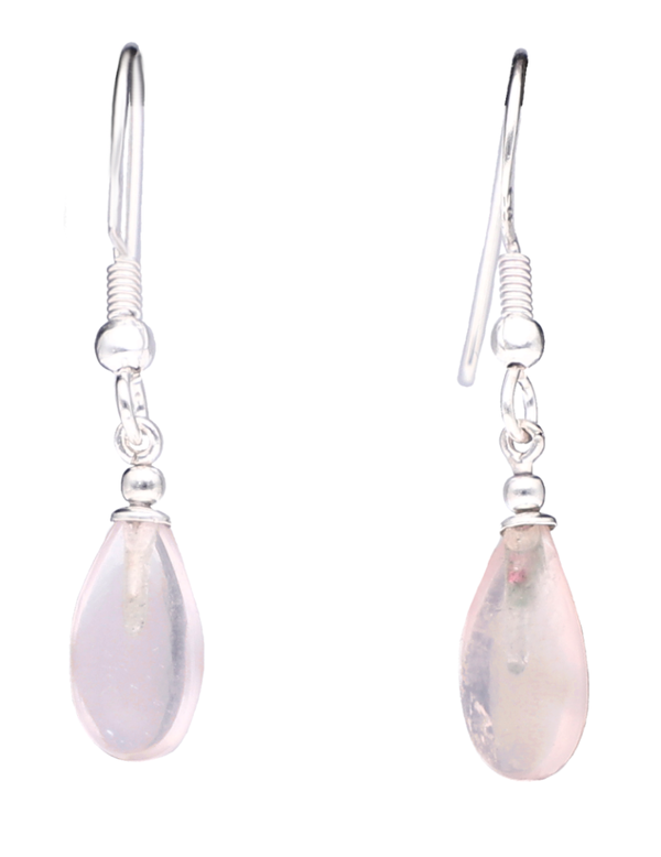 Harmonia boucles d'oreilles en argent 925 en quartz rose