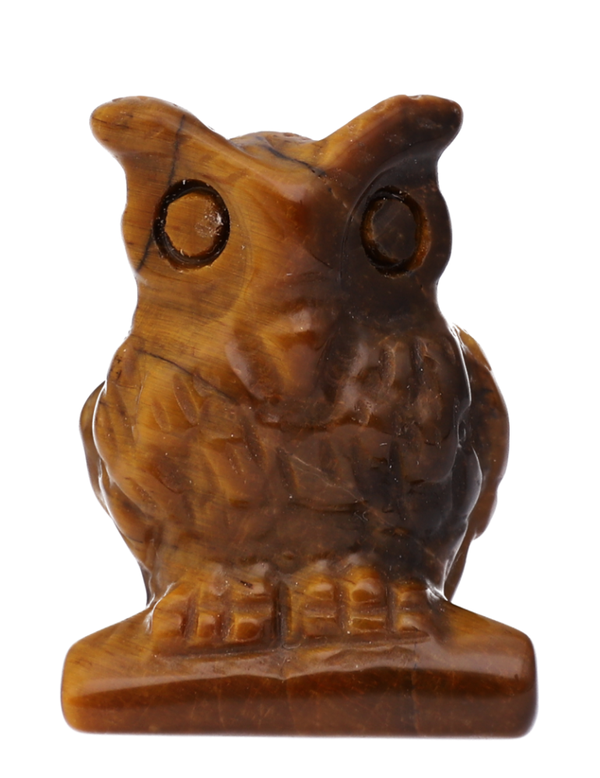 Hibou sculpté en œil de tigre
