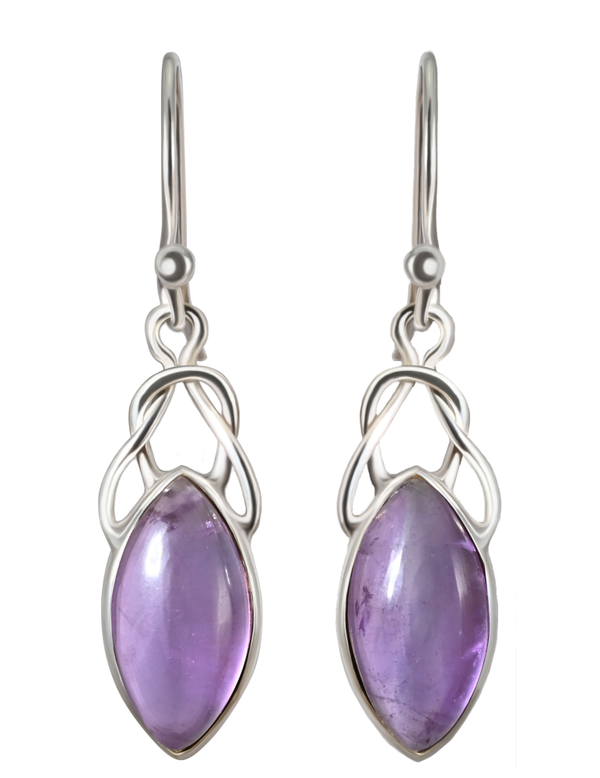 Lyra boucles d'oreilles en argent 925 en améthyste