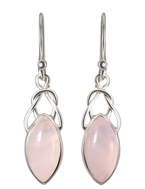 Lyra boucles d'oreilles en argent 925 en quartz rose