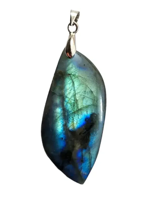 Pendentif feuille Labradorite bleu