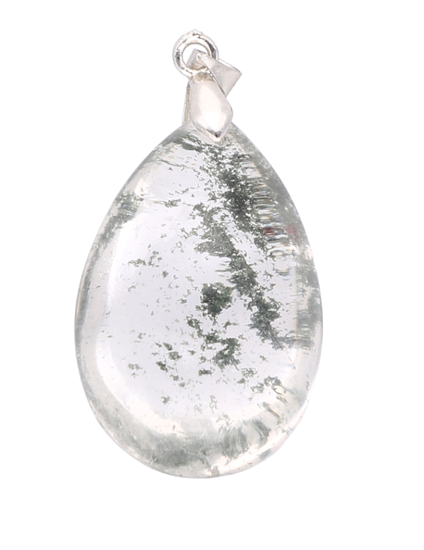 Pendentif lodolite inclusions vertes