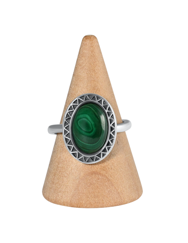 Serena bague argent 925 en malachite