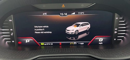 skoda octavia error in dash; only leave vehicle in position P