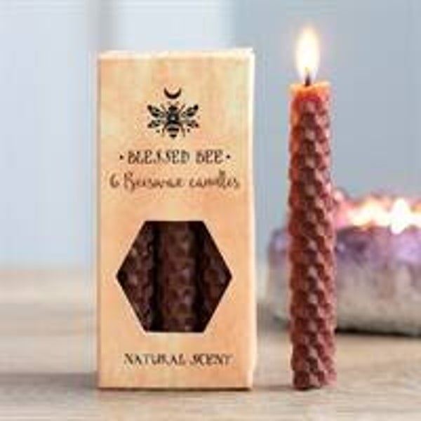 Pack of 6 Blessed Be Beeswax Spell Candles