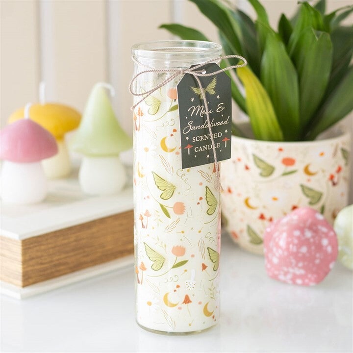Fairy Folklore Print Moss and Sandalwood Tube Candle